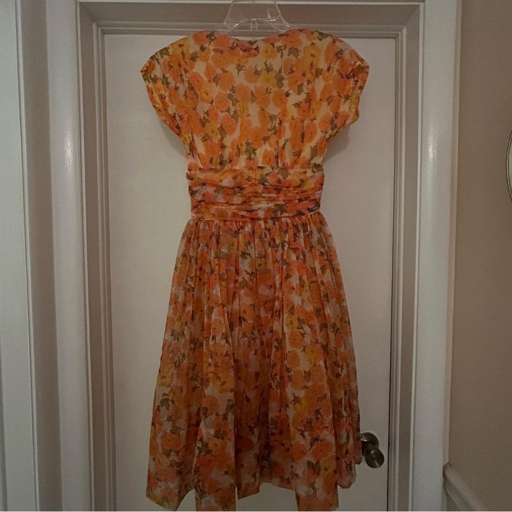 Vintage Floral Dress with Cap Sleeves